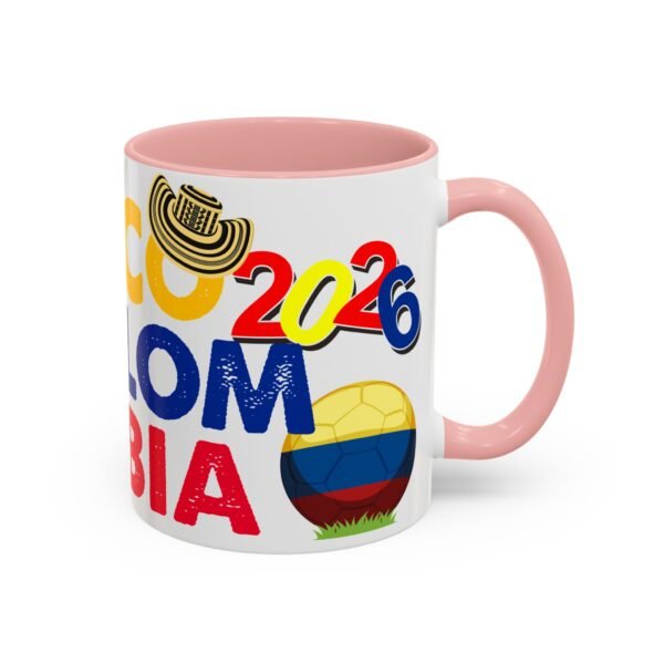 Colombia Soccer Accent Coffee Mug, 2026 World Cup Fan Gift, Sports Enthusiast Mug, Celebration Drinkware, Travel Souvenir
