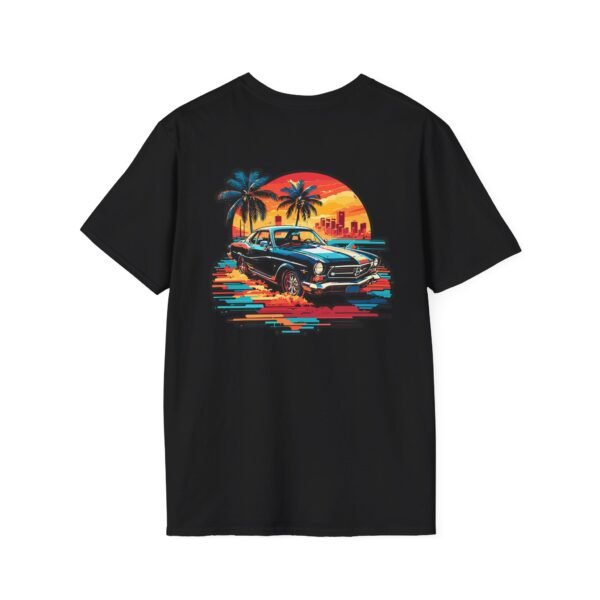 Retro Sunset Car Graphic Unisex T-Shirt, Beach Vibe Tee, Summer Style Shirt, Gift for Car Lovers, Casual Wear, Vintage Aesthetic