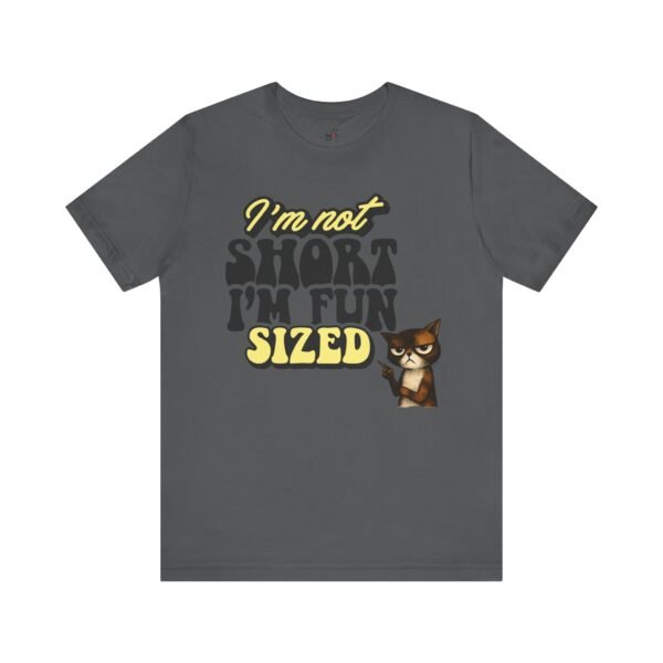 6383773093922017093_2048.jpeg Fun Sized Tee with Whimsical Cat Design, Cute Short Sleeve Shirt for Cat Lovers, Funny Gift for Birthdays, Best Friend Gift, Casual Wear