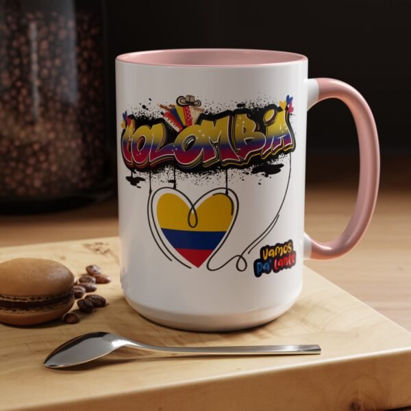 Vibrant Colombia Themed Coffee Mug, Perfect Gift for Travelers, Coffee Lovers, and Celebrations, Unique Design for Everyday Use