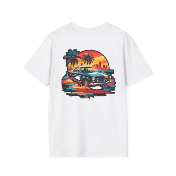 Retro Sunset Car Graphic Unisex T-Shirt, Beach Vibe Tee, Summer Style Shirt, Gift for Car Lovers, Casual Wear, Vintage Aesthetic