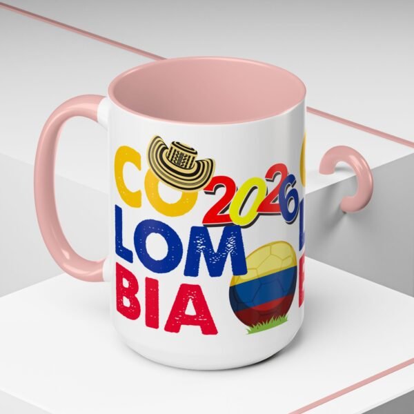 Colombia Soccer Accent Coffee Mug, 2026 World Cup Fan Gift, Sports Enthusiast Mug, Celebration Drinkware, Travel Souvenir
