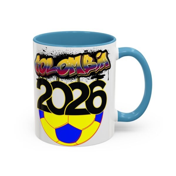 Colombia 2026 Accent Coffee Mug, Fun Soccer Cup, Perfect for Fans, Gift for Soccer Lovers, Sporty Drinkware, Coffee Lovers Gift