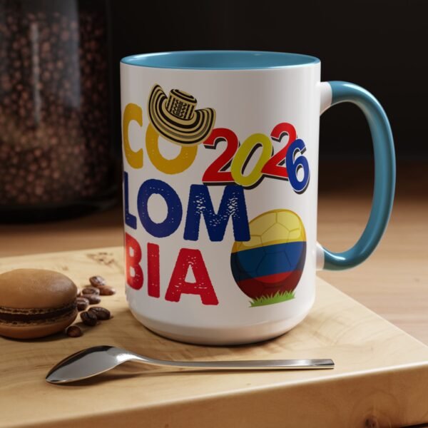 Colombia Soccer Accent Coffee Mug, 2026 World Cup Fan Gift, Sports Enthusiast Mug, Celebration Drinkware, Travel Souvenir