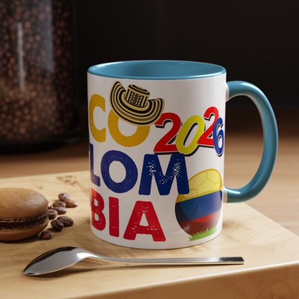 Colombia Soccer Accent Coffee Mug, 2026 World Cup Fan Gift, Sports Enthusiast Mug, Celebration Drinkware, Travel Souvenir