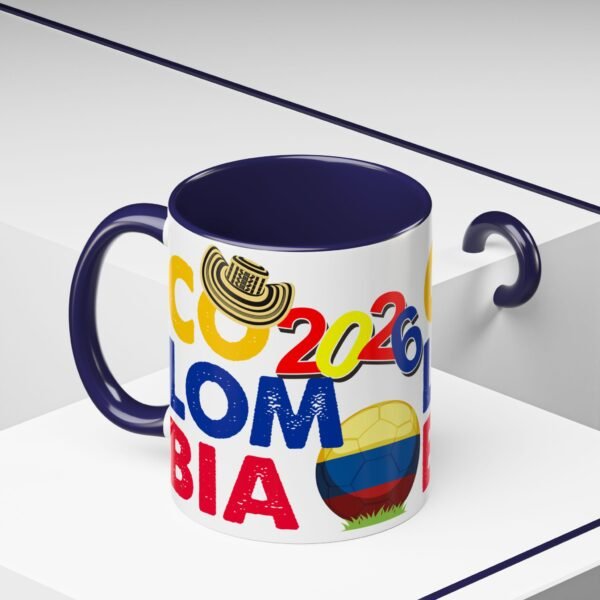 Colombia Soccer Accent Coffee Mug, 2026 World Cup Fan Gift, Sports Enthusiast Mug, Celebration Drinkware, Travel Souvenir