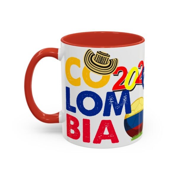 Colombia Soccer Accent Coffee Mug, 2026 World Cup Fan Gift, Sports Enthusiast Mug, Celebration Drinkware, Travel Souvenir