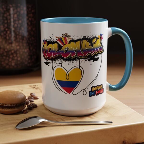 Vibrant Colombia Themed Coffee Mug, Perfect Gift for Travelers, Coffee Lovers, and Celebrations, Unique Design for Everyday Use