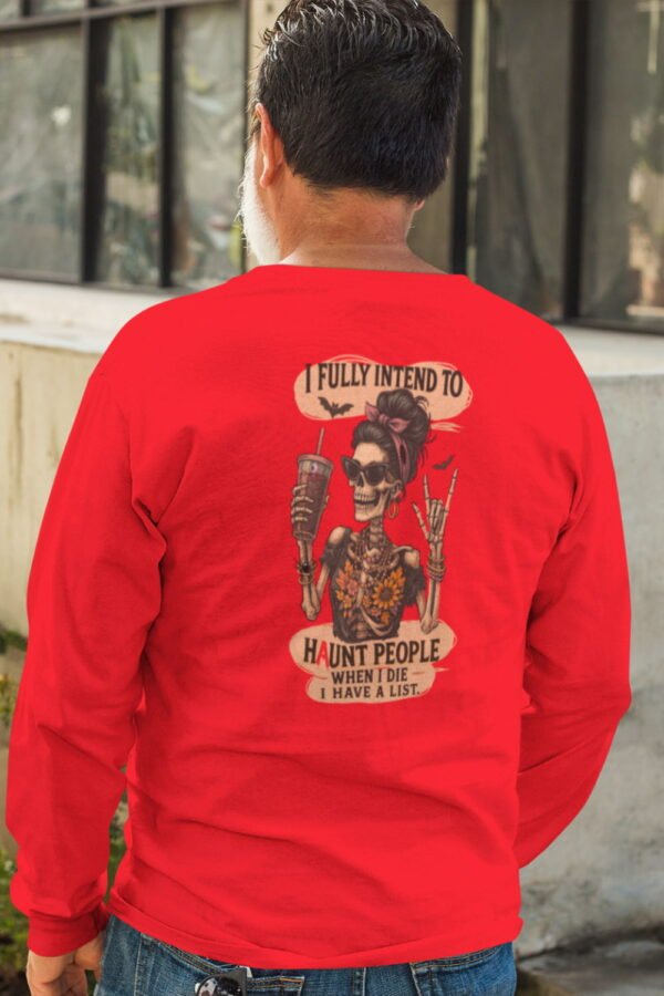 Unisex Ultra Cotton Long Sleeve Tee, Horror Graphic, Perfect for Halloween, Casual Wear, Gift for Ghost Lovers, Comfortable and Stylish