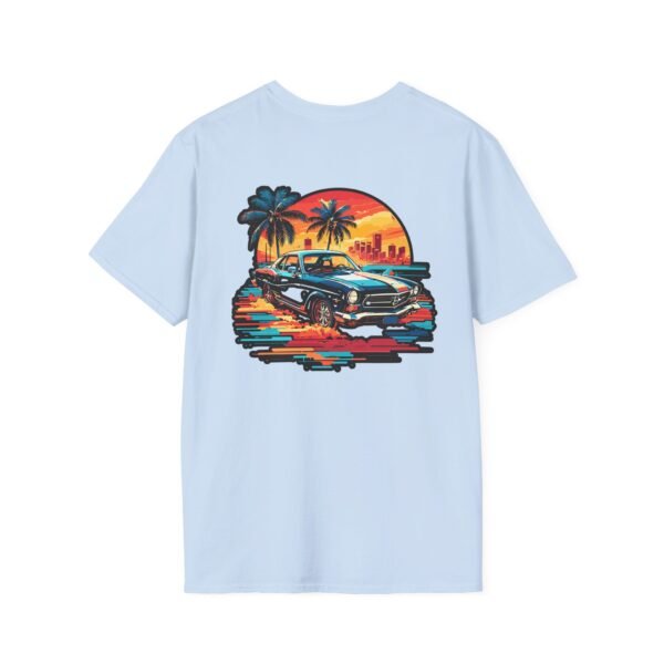 Retro Sunset Car Graphic Unisex T-Shirt, Beach Vibe Tee, Summer Style Shirt, Gift for Car Lovers, Casual Wear, Vintage Aesthetic