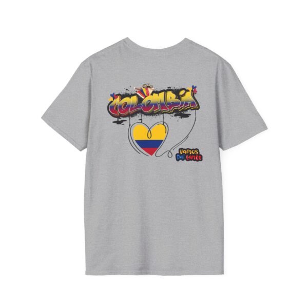 8505056462034052058_2048.jpeg Colombia Heart Unisex Softstyle T-Shirt, Vibrant Design for Pride, Cultural Celebrations, Gift for Friends & Family