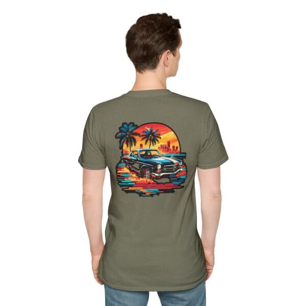 Retro Sunset Car Graphic Unisex T-Shirt, Beach Vibe Tee, Summer Style Shirt, Gift for Car Lovers, Casual Wear, Vintage Aesthetic