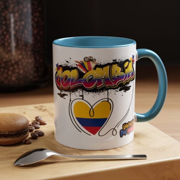 Vibrant Colombia Themed Coffee Mug, Perfect Gift for Travelers, Coffee Lovers, and Celebrations, Unique Design for Everyday Use