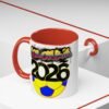 Colombia 2026 Accent Coffee Mug, Fun Soccer Cup, Perfect for Fans, Gift for Soccer Lovers, Sporty Drinkware, Coffee Lovers Gift
