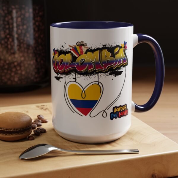Vibrant Colombia Themed Coffee Mug, Perfect Gift for Travelers, Coffee Lovers, and Celebrations, Unique Design for Everyday Use