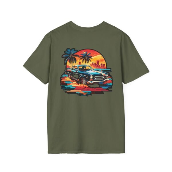 Retro Sunset Car Graphic Unisex T-Shirt, Beach Vibe Tee, Summer Style Shirt, Gift for Car Lovers, Casual Wear, Vintage Aesthetic