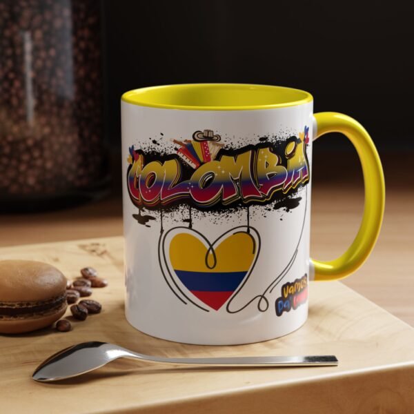 Vibrant Colombia Themed Coffee Mug, Perfect Gift for Travelers, Coffee Lovers, and Celebrations, Unique Design for Everyday Use