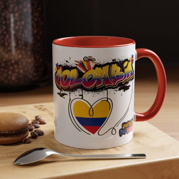 Vibrant Colombia Themed Coffee Mug, Perfect Gift for Travelers, Coffee Lovers, and Celebrations, Unique Design for Everyday Use
