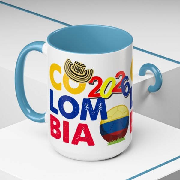 Colombia Soccer Accent Coffee Mug, 2026 World Cup Fan Gift, Sports Enthusiast Mug, Celebration Drinkware, Travel Souvenir