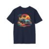 Retro Sunset Car Graphic Unisex T-Shirt, Beach Vibe Tee, Summer Style Shirt, Gift for Car Lovers, Casual Wear, Vintage Aesthetic