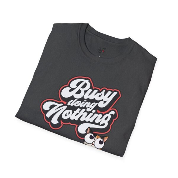 Busy Doing Nothing Unisex Softstyle T-Shirt,  Fun Graphic Tee for Relaxing Days, Gift for Lazy Days, Cute Cat Design