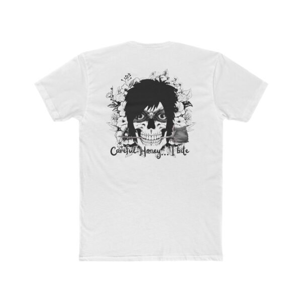 9968391852588445079_2048.jpeg Skull Graphic Unisex Tee, Careful Honey... I Bite, Boho Style, Casual Wear, Gift for Her, Music Festival, Halloween