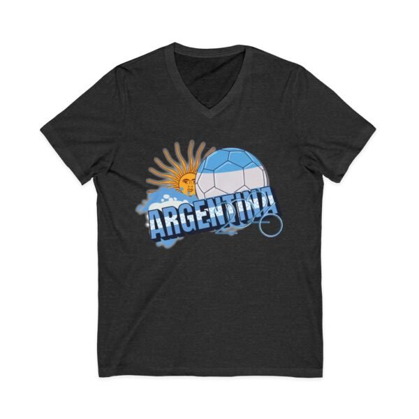 10136951411607792966_2048.jpeg Argentina Soccer V-Neck Tee, Casual Sports Apparel, Gift for Soccer Fans, Summer Fashion, World Cup Merchandise, Unisex Sportswear