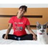 Yoga Cat Lover Tee, Perfect for Yoga Enthusiasts, Cat Lovers, Gift for Pet Owners, Relaxed Style, Everyday Wear