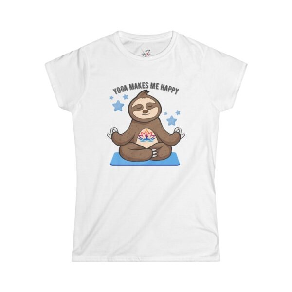 Yoga Makes Me Happy Sloth Tee, Cute Yoga Shirt, Sloth Lover Gift, Relaxation Top, Gift for Yogis, Funny Workout T-Shirt