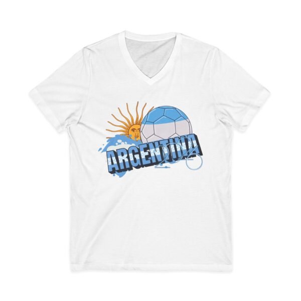 16245080969330003837_2048.jpeg Argentina Soccer V-Neck Tee, Casual Sports Apparel, Gift for Soccer Fans, Summer Fashion, World Cup Merchandise, Unisex Sportswear