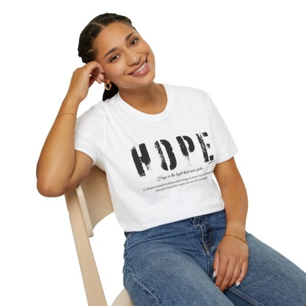 Hope Graphic Unisex Softstyle T-Shirt, Inspirational Apparel, Motivational Tee, Gift for Friends, Casual Wear, Everyday Comfort
