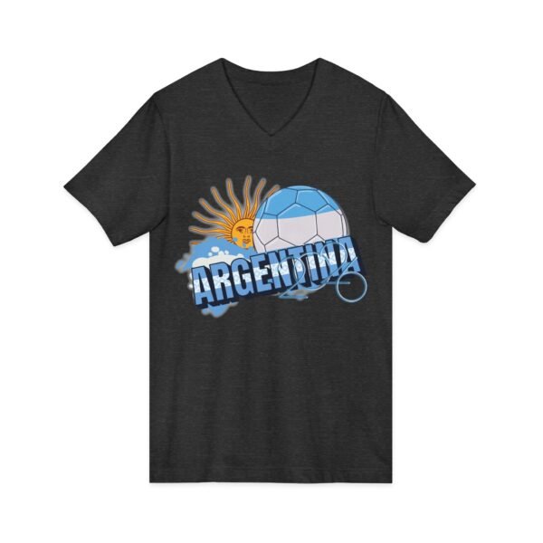 17357888791496341024_2048.jpeg Argentina Soccer V-Neck Tee, Casual Sports Apparel, Gift for Soccer Fans, Summer Fashion, World Cup Merchandise, Unisex Sportswear
