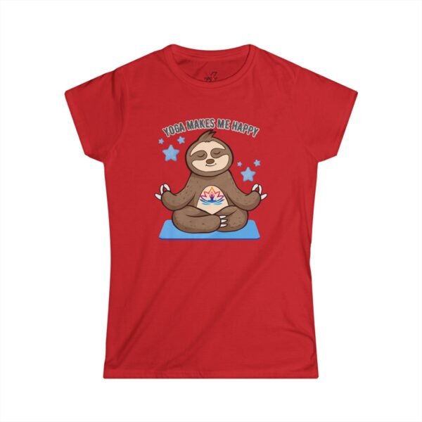 Yoga Makes Me Happy Sloth Tee, Cute Yoga Shirt, Sloth Lover Gift, Relaxation Top, Gift for Yogis, Funny Workout T-Shirt