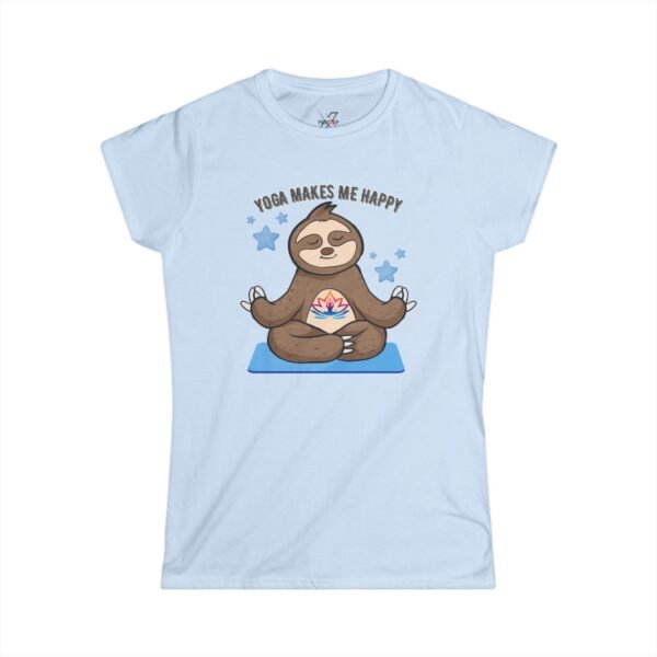 Yoga Makes Me Happy Sloth Tee, Cute Yoga Shirt, Sloth Lover Gift, Relaxation Top, Gift for Yogis, Funny Workout T-Shirt