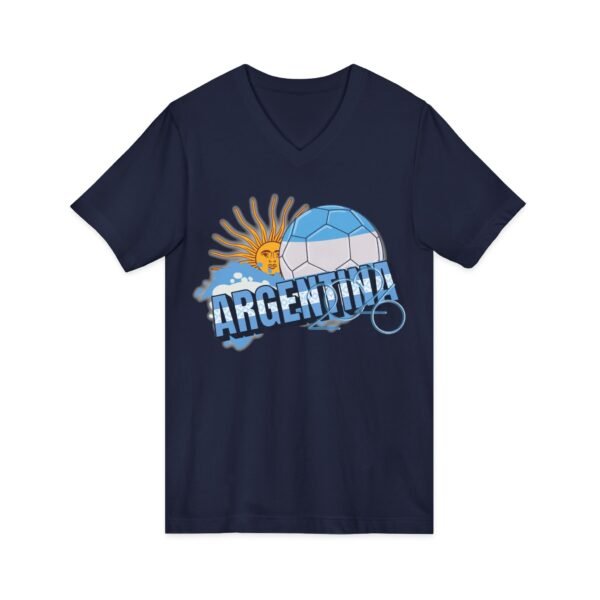 4452056273242366798_2048.jpeg Argentina Soccer V-Neck Tee, Casual Sports Apparel, Gift for Soccer Fans, Summer Fashion, World Cup Merchandise, Unisex Sportswear