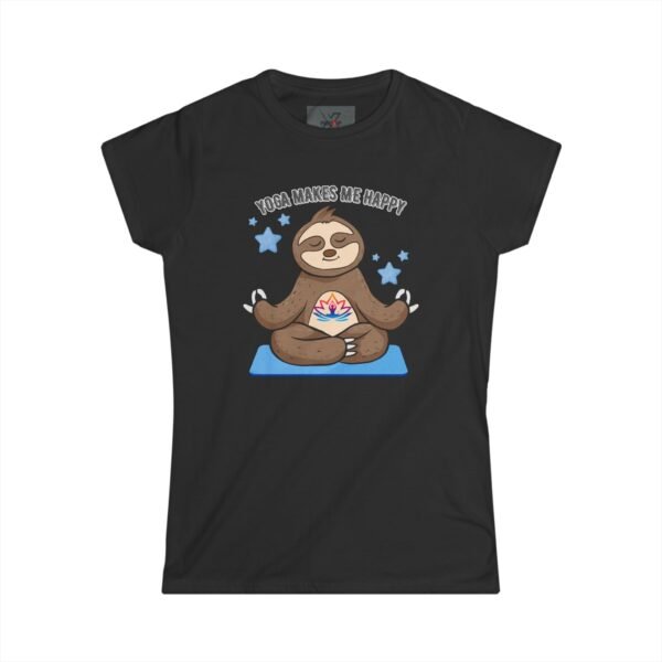 Yoga Makes Me Happy Sloth Tee, Cute Yoga Shirt, Sloth Lover Gift, Relaxation Top, Gift for Yogis, Funny Workout T-Shirt