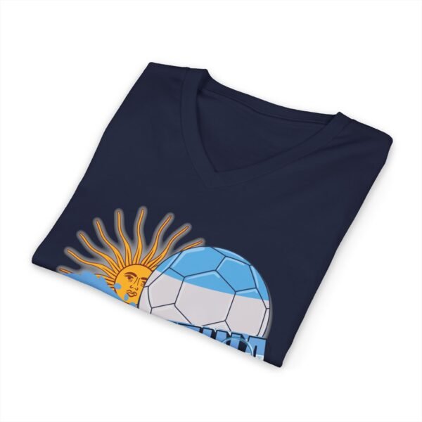 7097163458303955527_2048.jpeg Argentina Soccer V-Neck Tee, Casual Sports Apparel, Gift for Soccer Fans, Summer Fashion, World Cup Merchandise, Unisex Sportswear