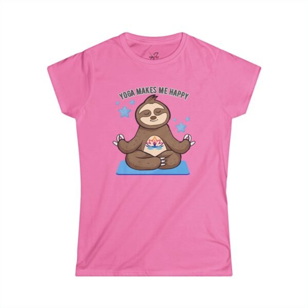 Yoga Makes Me Happy Sloth Tee, Cute Yoga Shirt, Sloth Lover Gift, Relaxation Top, Gift for Yogis, Funny Workout T-Shirt