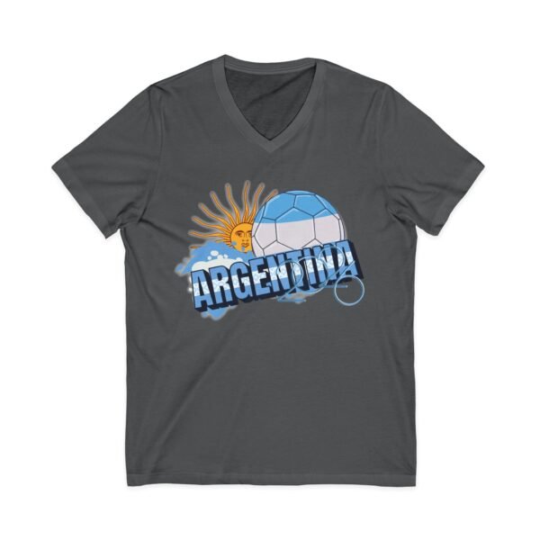 7394600888488510232_2048.jpeg Argentina Soccer V-Neck Tee, Casual Sports Apparel, Gift for Soccer Fans, Summer Fashion, World Cup Merchandise, Unisex Sportswear