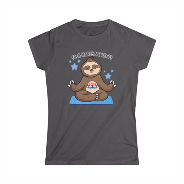 Yoga Makes Me Happy Sloth Tee, Cute Yoga Shirt, Sloth Lover Gift, Relaxation Top, Gift for Yogis, Funny Workout T-Shirt