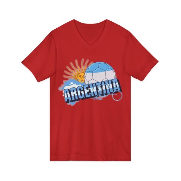 856377700528871385_2048.jpeg Argentina Soccer V-Neck Tee, Casual Sports Apparel, Gift for Soccer Fans, Summer Fashion, World Cup Merchandise, Unisex Sportswear