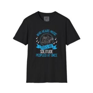 Musical Solitude T-Shirt, Music Lover Gift, Unisex Tee, Relaxed Fit Shirt, Casual Wear, Poetry Inspired Apparel
