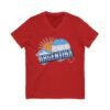 9146974117006510815_2048.jpeg Argentina Soccer V-Neck Tee, Casual Sports Apparel, Gift for Soccer Fans, Summer Fashion, World Cup Merchandise, Unisex Sportswear