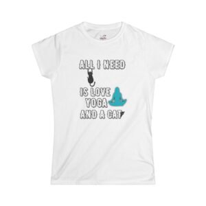 Yoga Cat Lover Tee, Perfect for Yoga Enthusiasts, Cat Lovers, Gift for Pet Owners, Relaxed Style, Everyday Wear