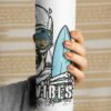 Beach Vibes Tumbler, Summer Tee, Surfing Apparel, Vacation Gift, Stainless Steel, Double-Wall Insulated, Lid & Straw