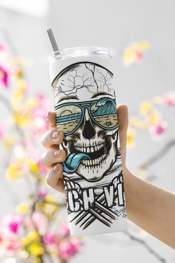 Beach Vibes Tumbler, Summer Tee, Surfing Apparel, Vacation Gift, Stainless Steel, Double-Wall Insulated, Lid & Straw