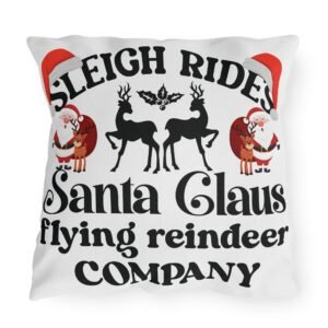 1005661086433651095_2048.jpeg Christmas Pillow, Sleigh Rides Santa Claus Flying Reindeer Company, Decorative Throw, With Different Designs On Both Sides!!