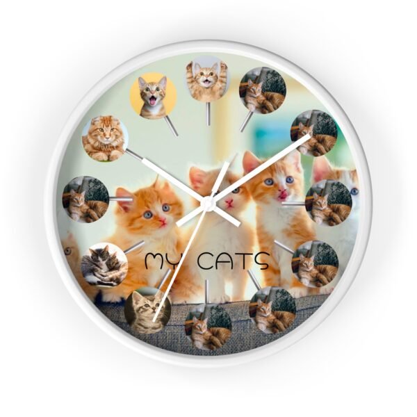 Purrfect Memories Clock Custom Kitten, Collage Wall Clock for Cat Lovers