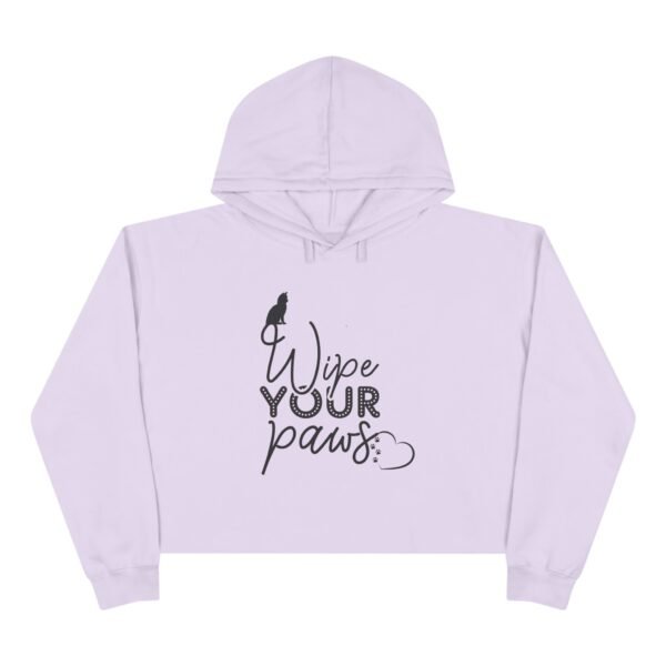 Women's Crop Hoodie, Wipe Your Paws Cat Graphic Cropped Hoodie