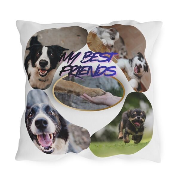 Personalized Outdoor Pillow, My Best Friends Dog Photo Collage Throw Pillow,  Weather-Resistant, Double-Sided Gift for Pet Lovers